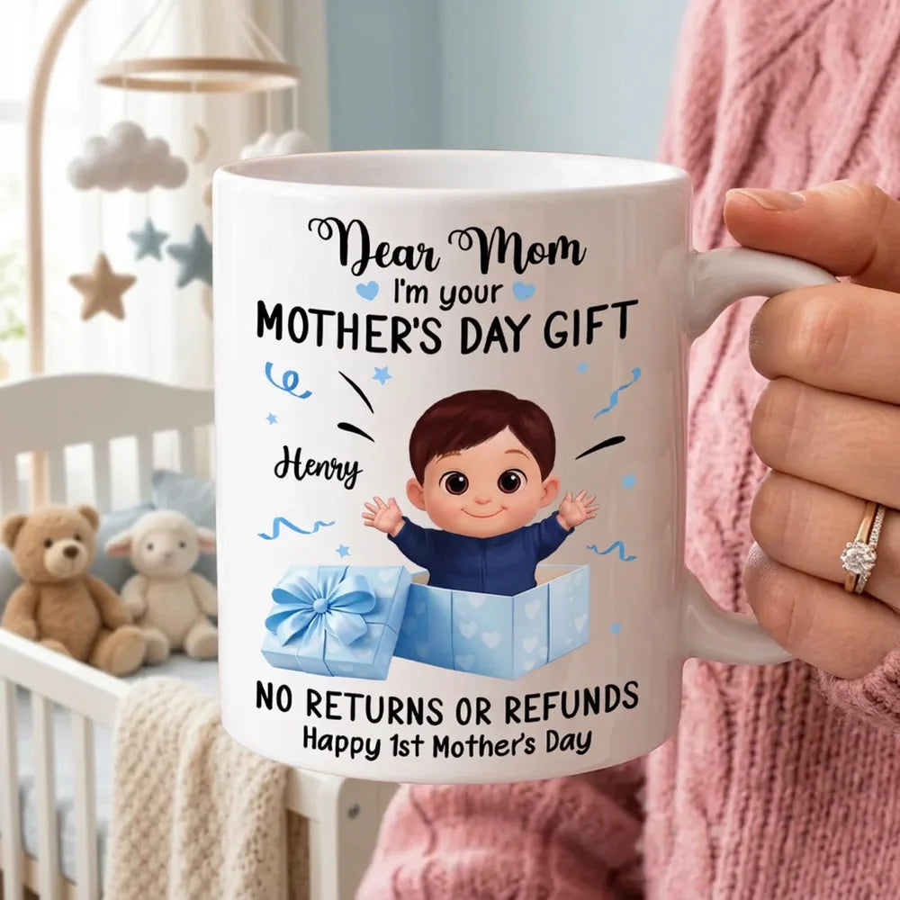 Personalized Ceramic Mug, Dear Mom I'm Your Mother's Day Gift Cute Bab ...