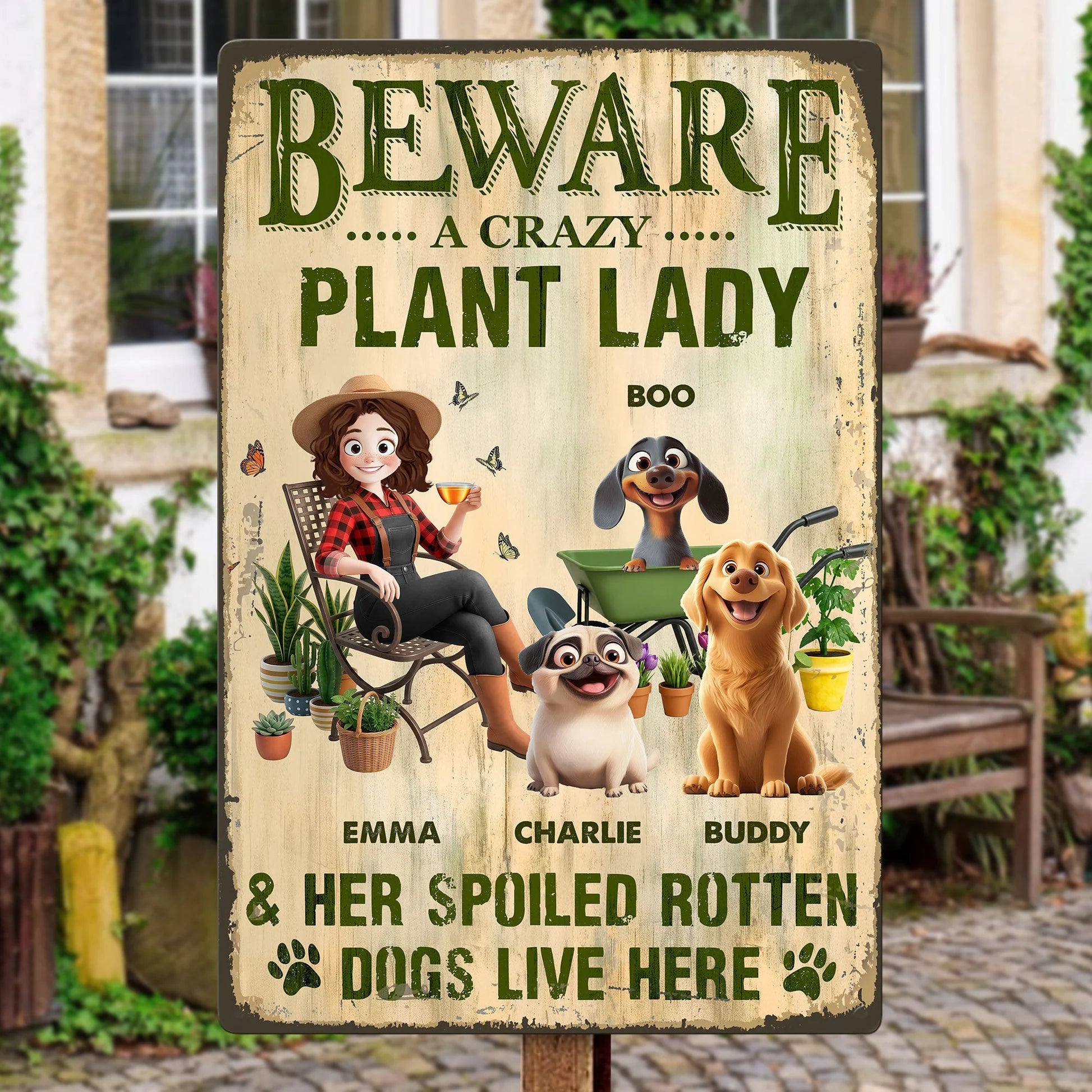Beware A Crazy Plant Lady Her Spoiled Rotten Dogs Live Here - Personal ...