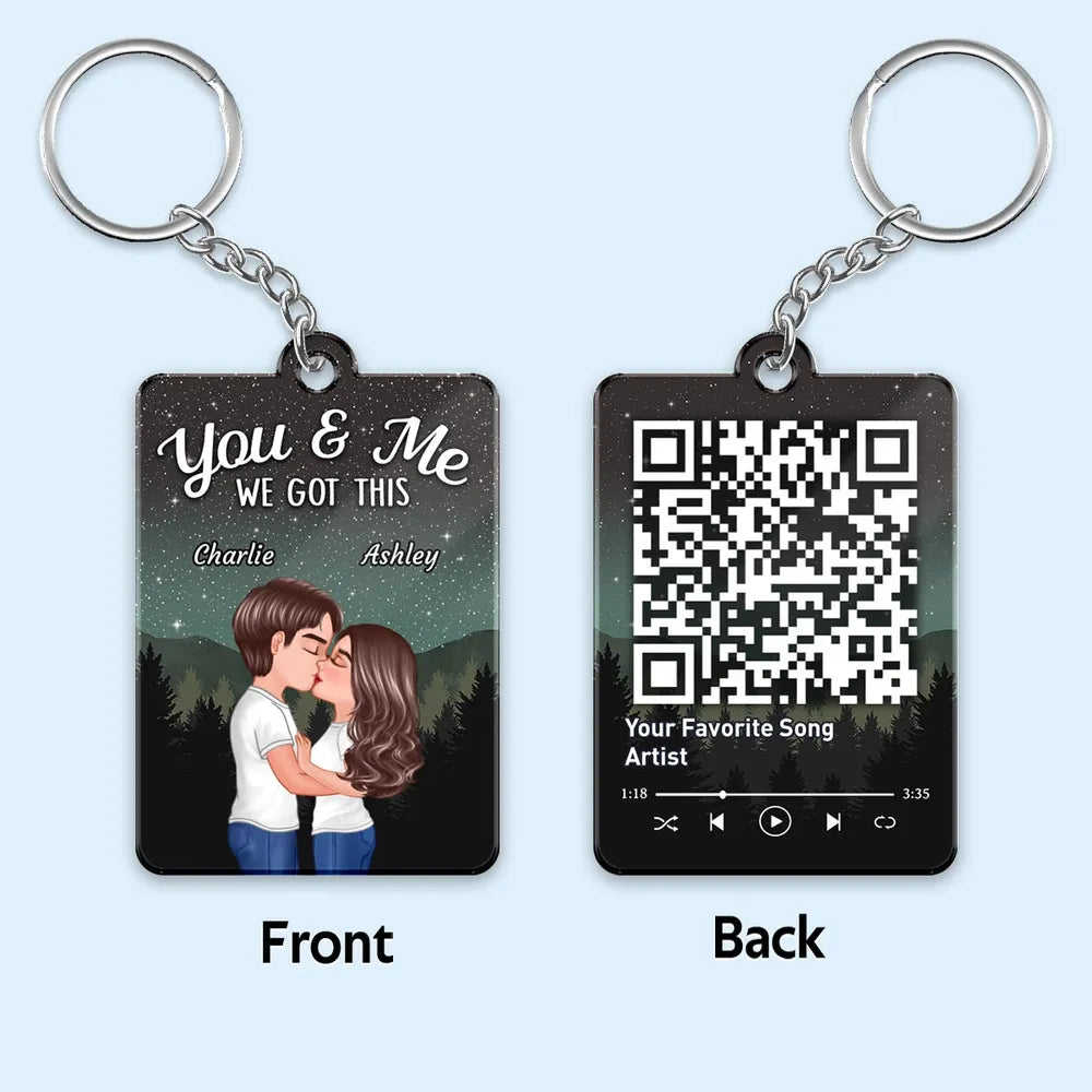 Couple Kissing Under Stars Sky Forest Favorite Song QR Code - Personal ...